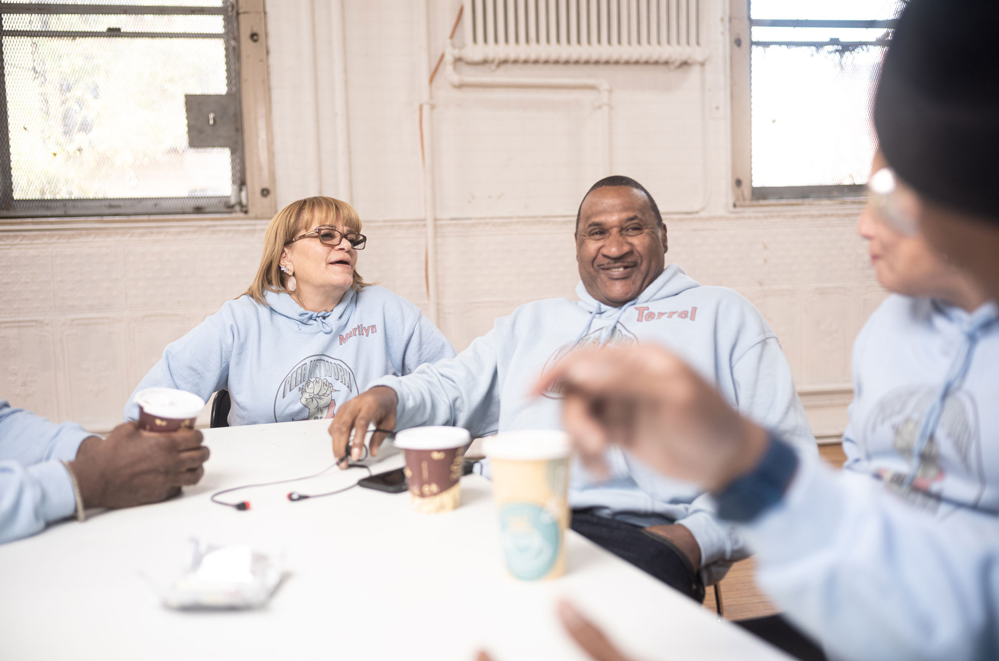 Terrell Jones (center) with colleagues from NY Harm Reduction Educators. Terrell was featured in ads that ran thousands of times on CNN, MSNBC, BET and more.