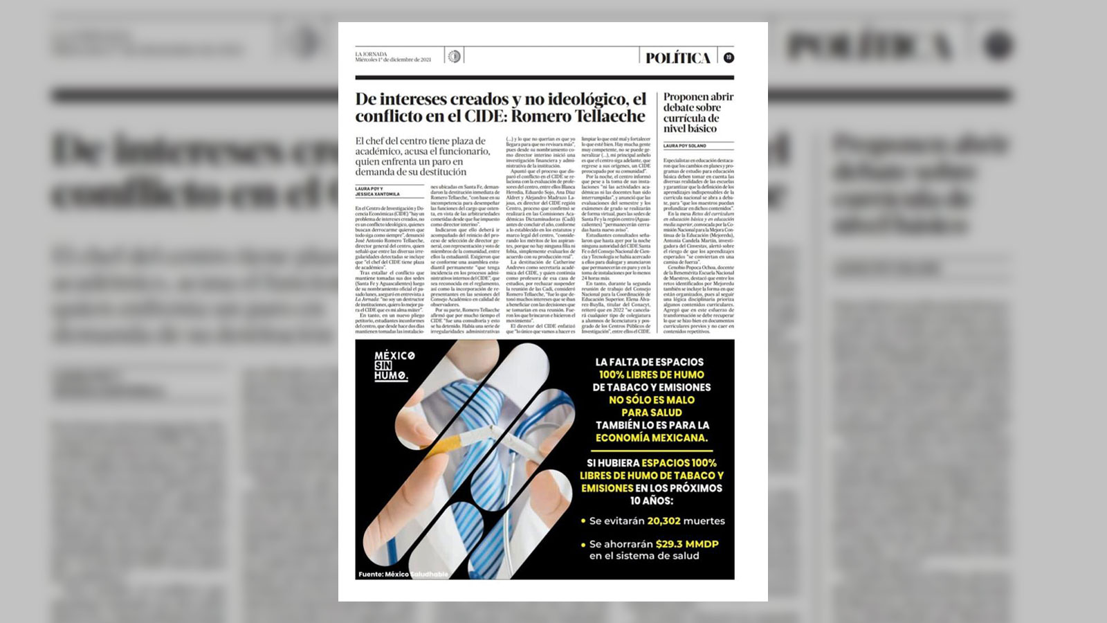 Newspaper ad exposes tobacco control campaign, stressing the urgent need for robust tobacco control laws given the high burden and social cost.